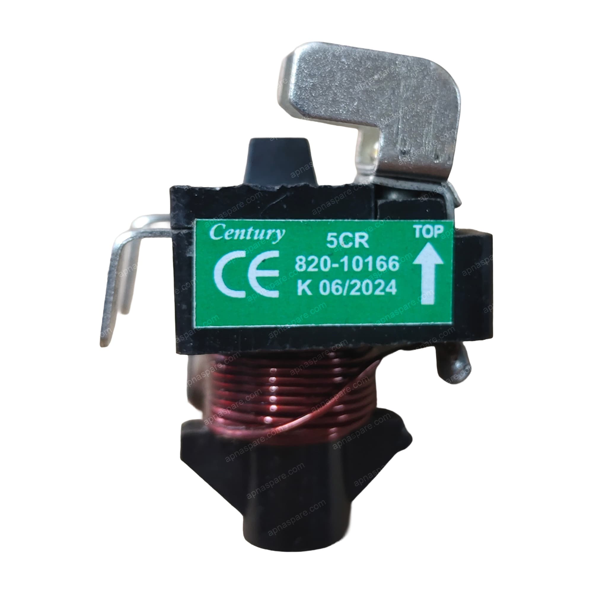 Kirloskar Compressor Start Relay 5CR 820-10166 | Century Current-Type Electromagnetic Relay for Refrigerator & Freezer | Black Body, CE Marked — image 1 of 5