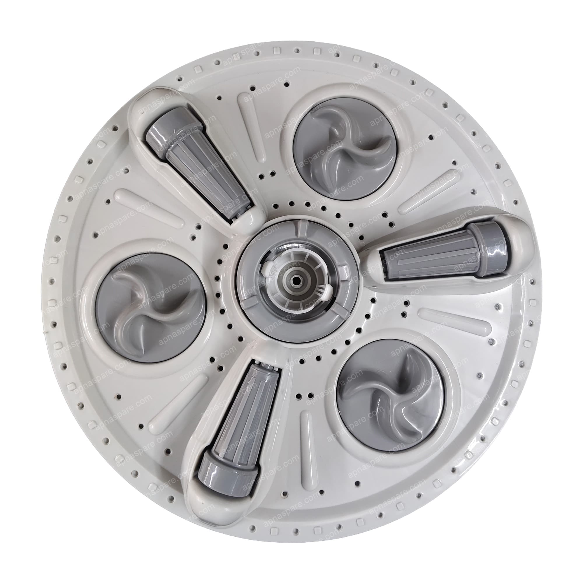 Godrej Original Pulsator Type A (LG Type) Small Roller – Ref. 2876 | Washing Machine Wash Plate, White with 3 Grey Rollers & 3 Swirl Agitator Pods — image 1 of 2