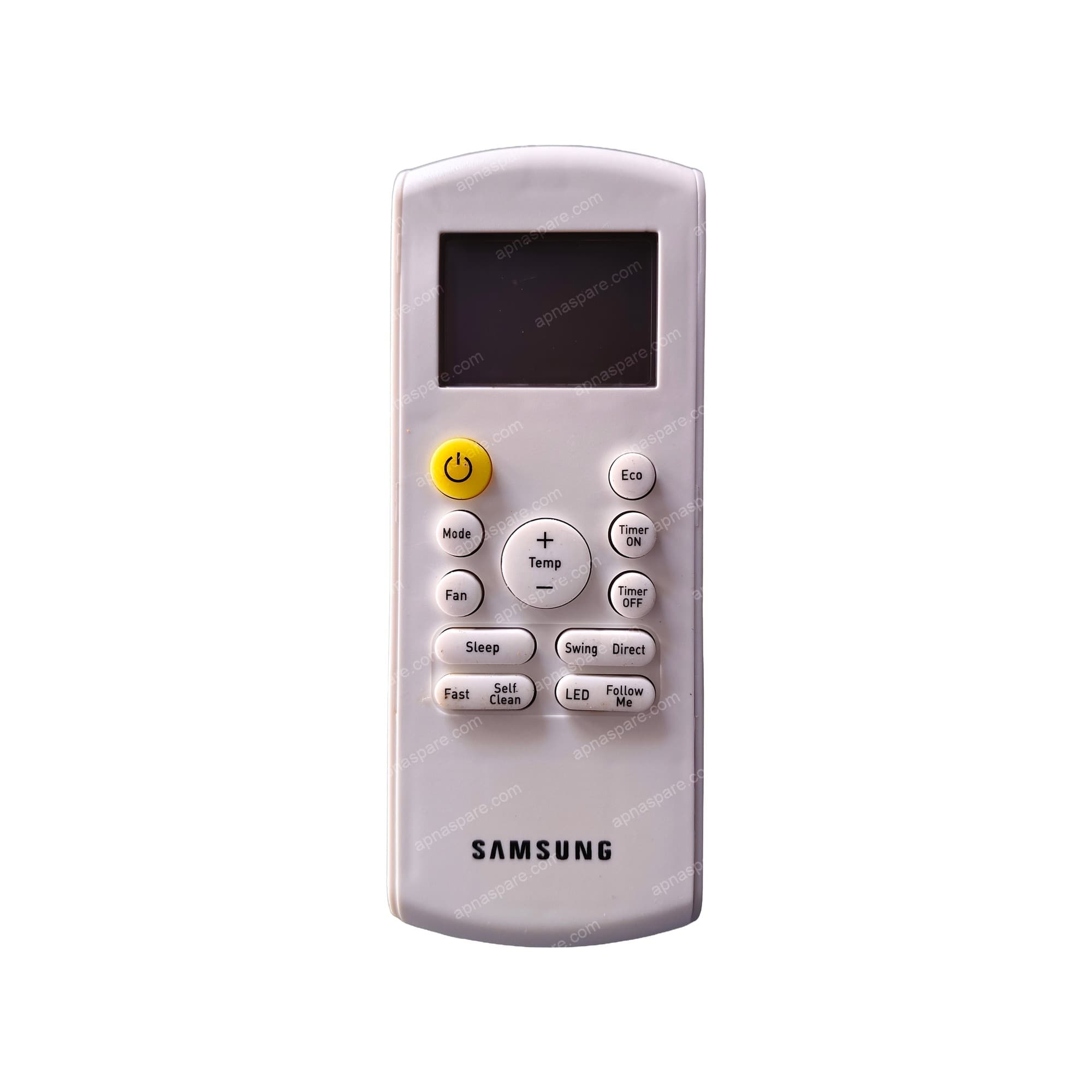 Samsung AC Remote Control 184B — Fast, Self Clean, Follow Me & Eco for Split AC