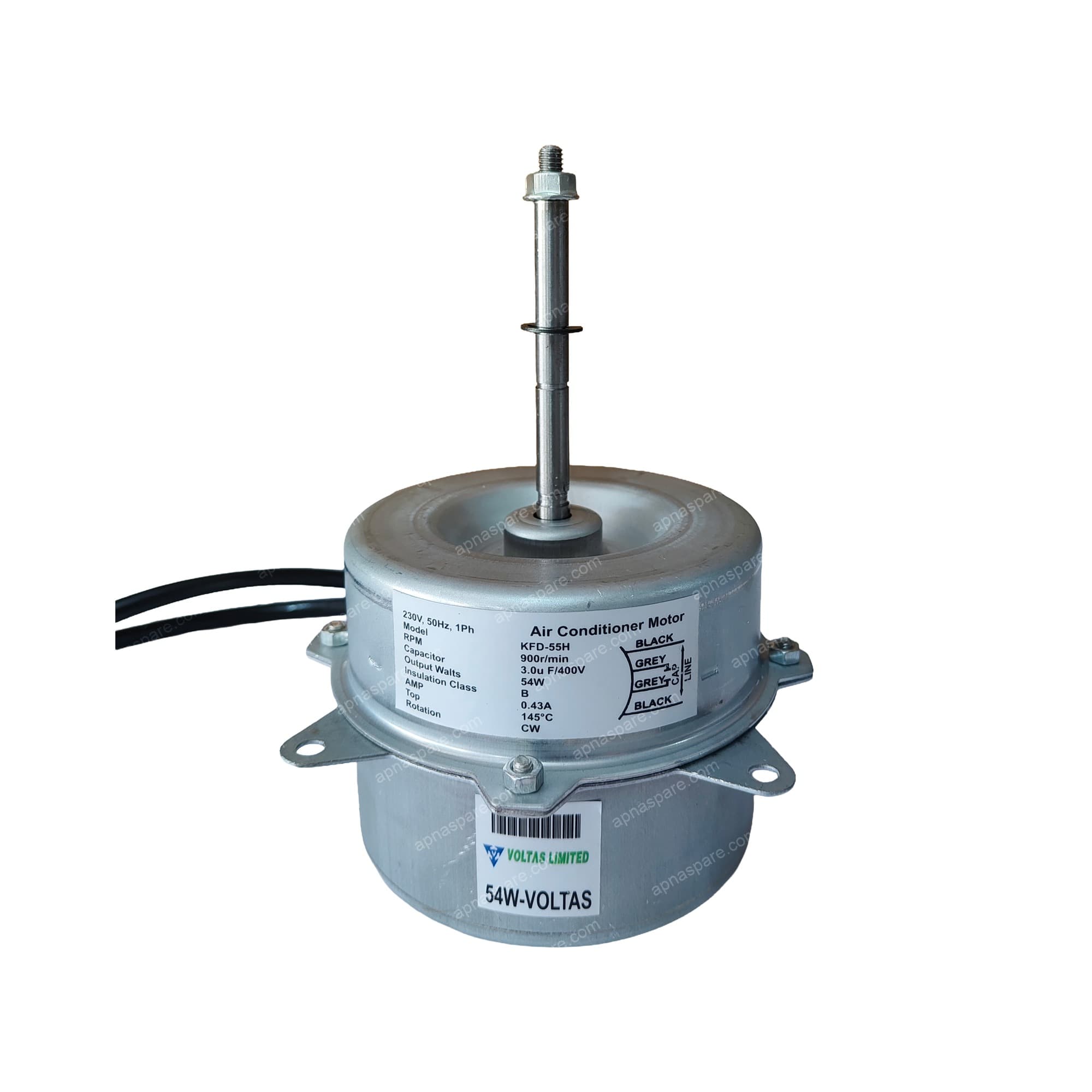 Voltas AC Outdoor Fan Motor, 54W, KFD-55H, Genuine, CW Rotation, 1.5-2 Ton Split AC