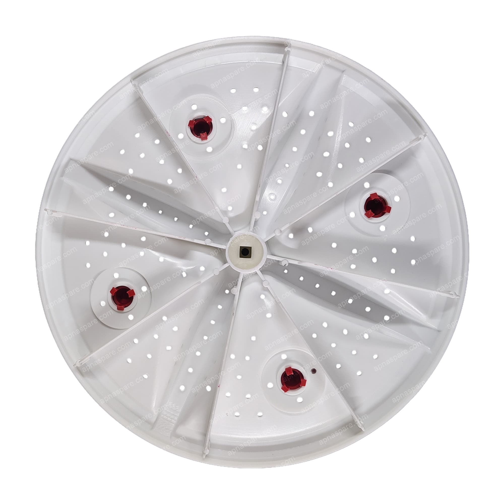 Godrej Original Pulsator Type V60 (Shaft Square) – Product Code 52141601PA02884 (V/C-6000-2884) | Washing Machine Wash Plate, White with 4 Red Agitator Knobs — image 2 of 2