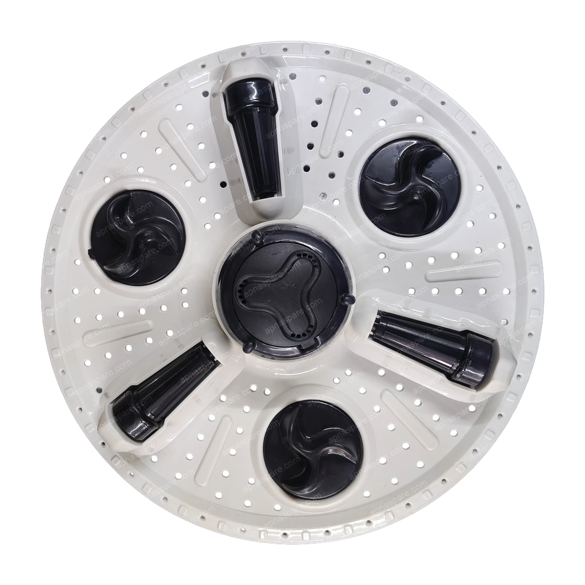 Voltas Beko Top Load Washing Machine Pulsator 17" – 14 Kg, Square Shaft Fitting | Off-White Wash Plate with 3 Black Rollers & 3 Swirl Agitator Pods — image 1 of 2