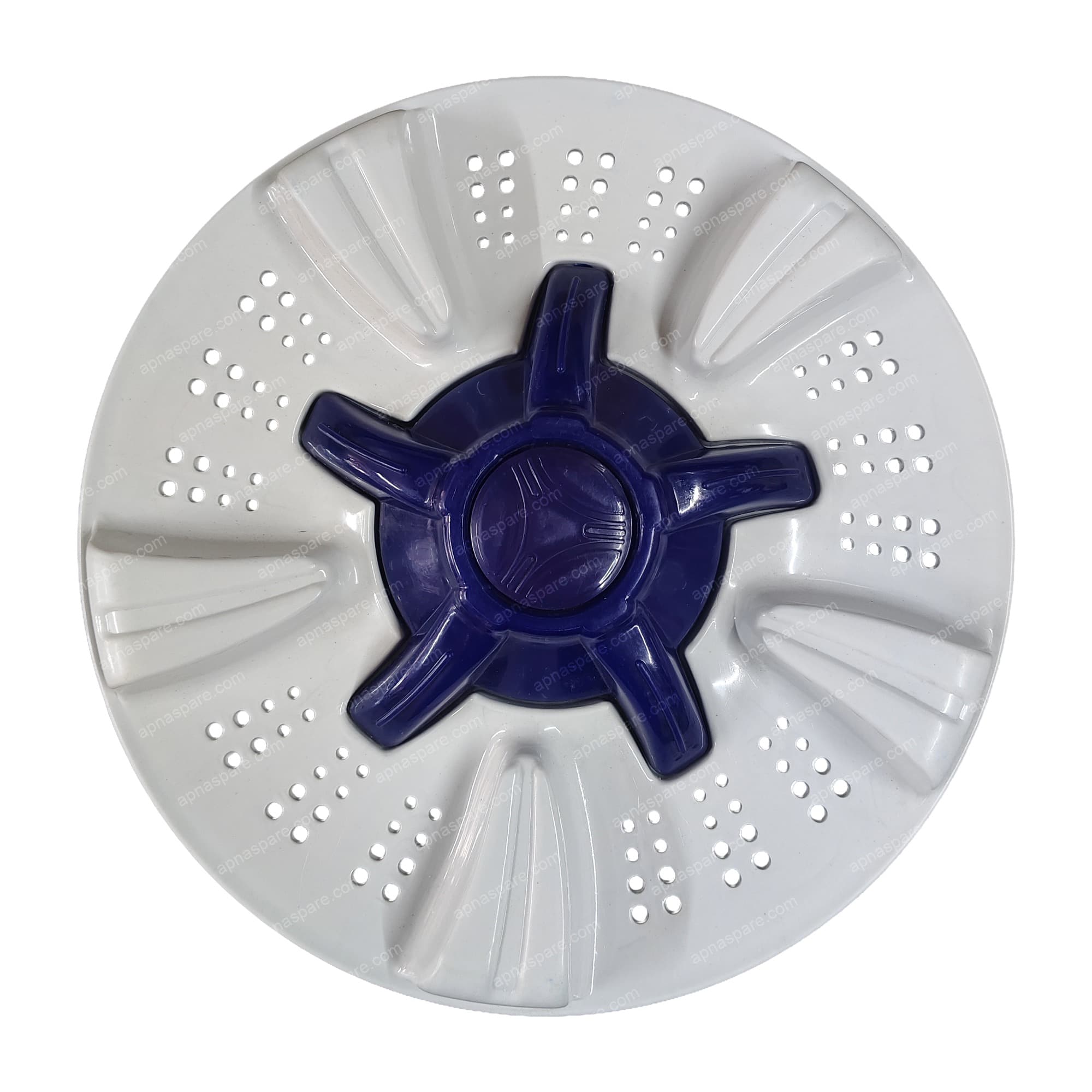Samsung Top Load Washing Machine Pulsator 13.50" (Laxmi) – Round Shaft Fitting | White Wash Plate with Blue 5-Arm Center Agitator — image 1 of 2