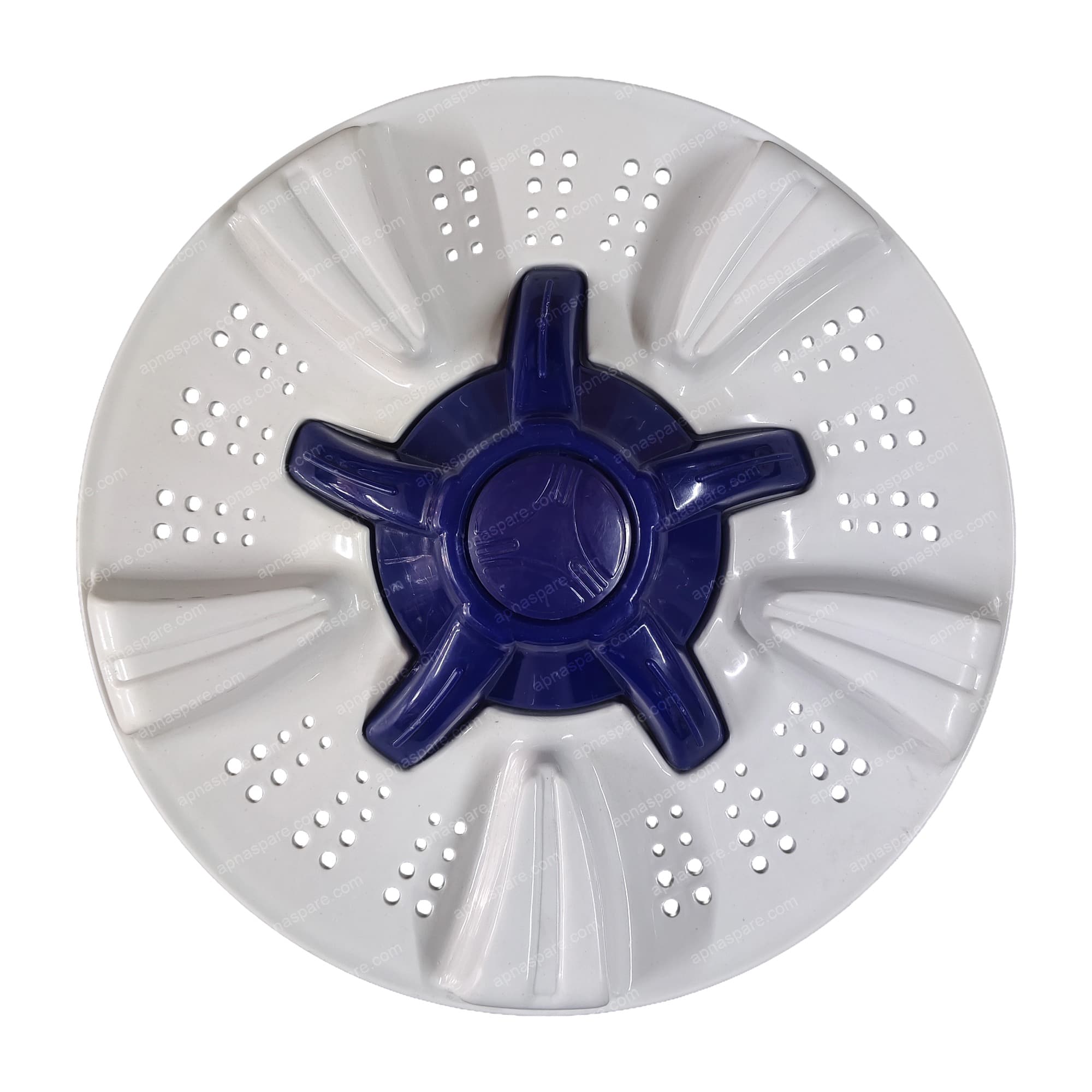 Samsung Top Load Washing Machine Pulsator 13.50" (Laxmi) – Square Shaft Fitting | White Wash Plate with Blue 5-Arm Center Agitator — image 1 of 2