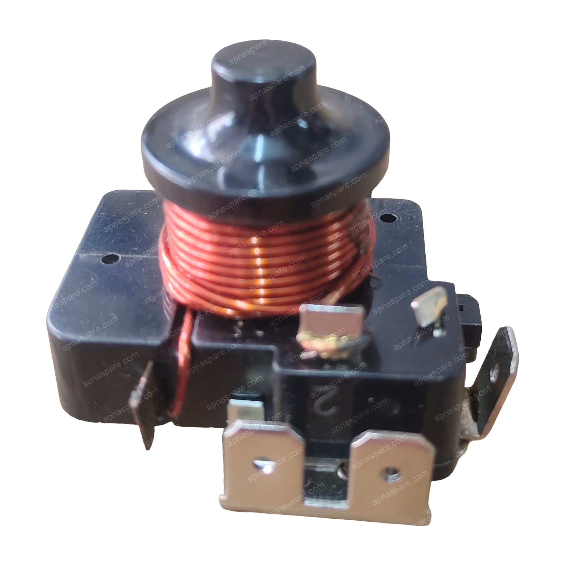 Refrigerator Compressor Current-Type Starting Relay – Electromagnetic Relay with Copper Coil (Black Body) | Part Ref. 4941