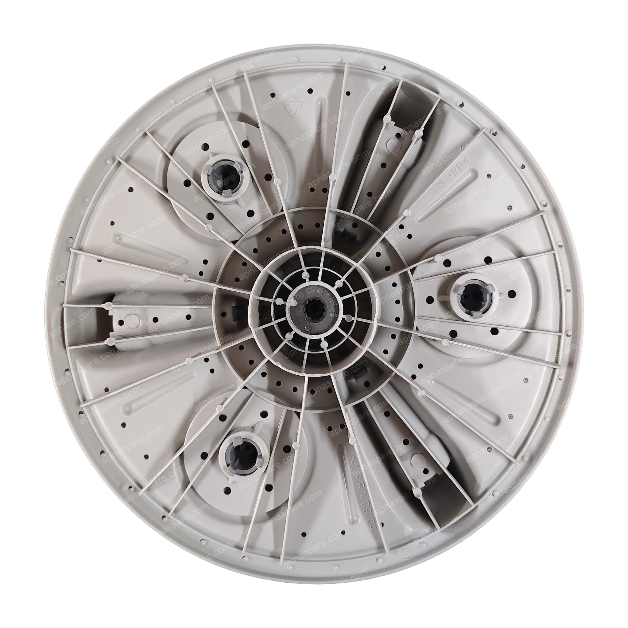 Godrej Original Pulsator Type A (LG Type) Small Roller – Ref. 2876 | Washing Machine Wash Plate, White with 3 Grey Rollers & 3 Swirl Agitator Pods — image 2 of 2